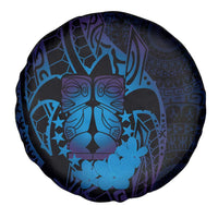 Kia Orana Kuki Airani Spare Tire Cover Cook Islands Tangaroa God Tatau Purple