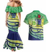 Te Maeva Nui Cook Islands Couples Matching Mermaid Dress and Hawaiian Shirt 60th Independence Anniversary Proud