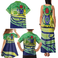 Te Maeva Nui Cook Islands Family Matching Tank Maxi Dress and Hawaiian Shirt 60th Independence Anniversary Proud