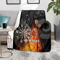 Personalised Aotearoa Darts Blanket Maori Koru Flaming Dartboard