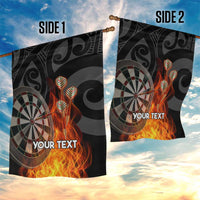Personalised Aotearoa Darts Garden Flag Maori Koru Flaming Dartboard