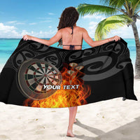 Personalised Aotearoa Darts Sarong Maori Koru Flaming Dartboard