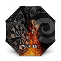 Personalised Aotearoa Darts Umbrella Maori Koru Flaming Dartboard - Polynesian Pride