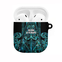 Maori Language Week AirPods Case Kia Mau Ki To Ukaipo Paua Shell Color LT14 Turquoise - Polynesian Pride
