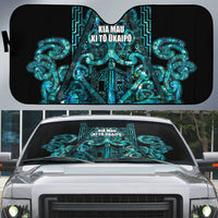 Maori Language Week Auto Sun Shade Kia Mau Ki To Ukaipo Paua Shell Color LT14 Turquoise - Polynesian Pride