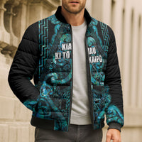 Maori Language Week Personalised Bomber Puffer Jacket Kia Mau Ki To Ukaipo Paua Shell Color LT14 - Polynesian Pride