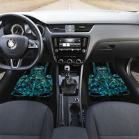 Maori Language Week Personalised Car Mats Kia Mau Ki To Ukaipo Paua Shell Color LT14 Set 2pcs - Front Turquoise - Polynesian Pride