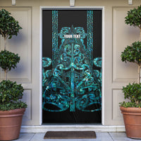 Maori Language Week Personalised Door Cover Kia Mau Ki To Ukaipo Paua Shell Color LT14 Turquoise - Polynesian Pride