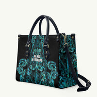 Maori Language Week Leather Bag Kia Mau Ki To Ukaipo Paua Shell Color LT14 Turquoise - Polynesian Pride