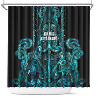 Maori Language Week Shower Curtain Kia Mau Ki To Ukaipo Paua Shell Color LT14 Turquoise - Polynesian Pride