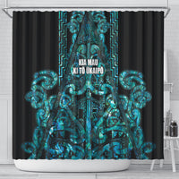 Maori Language Week Shower Curtain Kia Mau Ki To Ukaipo Paua Shell Color LT14 - Polynesian Pride