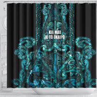 Maori Language Week Shower Curtain Kia Mau Ki To Ukaipo Paua Shell Color LT14 - Polynesian Pride