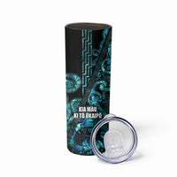 Maori Language Week Personalised Skinny Tumbler Kia Mau Ki To Ukaipo Paua Shell Color LT14 - Polynesian Pride