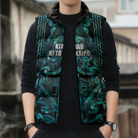 Maori Language Week Personalised Sleeveless Puffer Jacket Kia Mau Ki To Ukaipo Paua Shell Color LT14 - Polynesian Pride