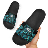 Maori Language Week Slide Sandals Kia Mau Ki To Ukaipo Paua Shell Color LT14 - Polynesian Pride