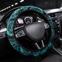 Maori Language Week Steering Wheel Cover Kia Mau Ki To Ukaipo Paua Shell Color LT14 Universal Fit Turquoise - Polynesian Pride