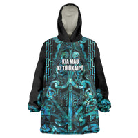 Maori Language Week Personalised Wearable Blanket Hoodie Kia Mau Ki To Ukaipo Paua Shell Color LT14 One Size Turquoise - Polynesian Pride