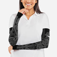 Maori Language Week Personalised Arm Sleeves Kia Mau Ki To Ukaipo Grey Color