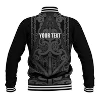 Maori Language Week Personalised Baseball Jacket Kia Mau Ki To Ukaipo Grey Color LT14 - Polynesian Pride