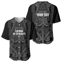 Maori Language Week Personalised Baseball Jersey Kia Mau Ki To Ukaipo Grey Color LT14 - Polynesian Pride