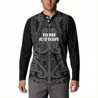 Maori Language Week Personalised Button Sweatshirt Kia Mau Ki To Ukaipo Grey Color LT14 - Polynesian Pride