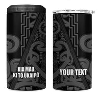 Maori Language Week Personalised 4 in 1 Can Cooler Tumbler Kia Mau Ki To Ukaipo Grey Color