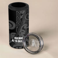 Maori Language Week Personalised 4 in 1 Can Cooler Tumbler Kia Mau Ki To Ukaipo Grey Color
