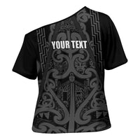Maori Language Week Personalised Cross Shoulder Shirt Kia Mau Ki To Ukaipo Grey Color