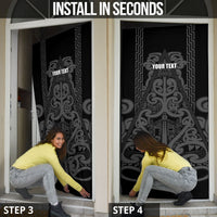Maori Language Week Personalised Door Cover Kia Mau Ki To Ukaipo Grey Color