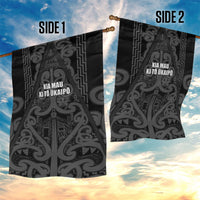 Maori Language Week Garden Flag Kia Mau Ki To Ukaipo Grey Color LT14 - Polynesian Pride