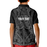 Maori Language Week Personalised Kid Polo Shirt Kia Mau Ki To Ukaipo Grey Color LT14 - Polynesian Pride