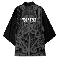 Maori Language Week Personalised Kimono Kia Mau Ki To Ukaipo Grey Color LT14 - Polynesian Pride