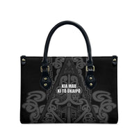 Maori Language Week Leather Bag Kia Mau Ki To Ukaipo Grey Color LT14 - Polynesian Pride