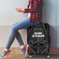 Maori Language Week Luggage Cover Kia Mau Ki To Ukaipo Grey Color