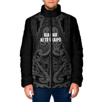 Maori Language Week Personalised Padded Jacket Kia Mau Ki To Ukaipo Grey Color