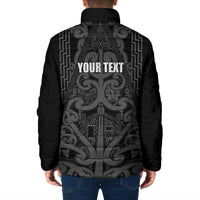 Maori Language Week Personalised Padded Jacket Kia Mau Ki To Ukaipo Grey Color