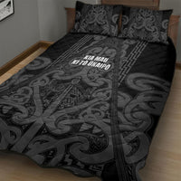 Maori Language Week Quilt Bed Set Kia Mau Ki To Ukaipo Grey Color LT14 - Polynesian Pride