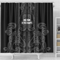 Maori Language Week Shower Curtain Kia Mau Ki To Ukaipo Grey Color LT14 - Polynesian Pride