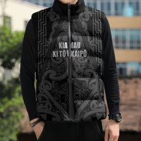 Maori Language Week Personalised Sleeveless Puffer Jacket Kia Mau Ki To Ukaipo Grey Color