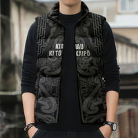 Maori Language Week Personalised Sleeveless Puffer Jacket Kia Mau Ki To Ukaipo Grey Color