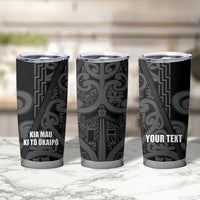 Maori Language Week Personalised Tumbler Cup Kia Mau Ki To Ukaipo Grey Color