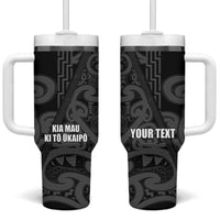 Maori Language Week Personalised Tumbler With Handle Kia Mau Ki To Ukaipo Grey Color LT14 One Size: 40 oz Grey - Polynesian Pride