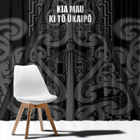 Maori Language Week Window Curtain Kia Mau Ki To Ukaipo Grey Color