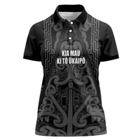 Maori Language Week Personalised Women Polo Shirt Kia Mau Ki To Ukaipo Grey Color LT14 Female Grey - Polynesian Pride