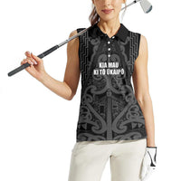 Maori Language Week Personalised Women Sleeveless Polo Shirt Kia Mau Ki To Ukaipo Grey Color LT14 - Polynesian Pride