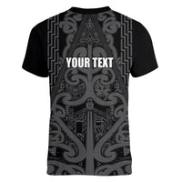 Maori Language Week Personalised Women V-Neck T-Shirt Kia Mau Ki To Ukaipo Grey Color LT14 - Polynesian Pride