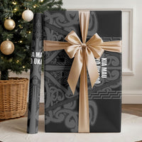 Maori Language Week Wrapping Paper Kia Mau Ki To Ukaipo Grey Color LT14 - Polynesian Pride