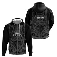 Maori Language Week Personalised Zip Hoodie Kia Mau Ki To Ukaipo Grey Color LT14 - Polynesian Pride