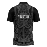 Maori Language Week Personalised Zipper Polo Shirt Kia Mau Ki To Ukaipo Grey Color