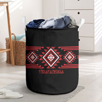 Aotearoa Atua Tumatauenga Laundry Basket Maori God Of War Taniko Motifs LT14 Red - Polynesian Pride